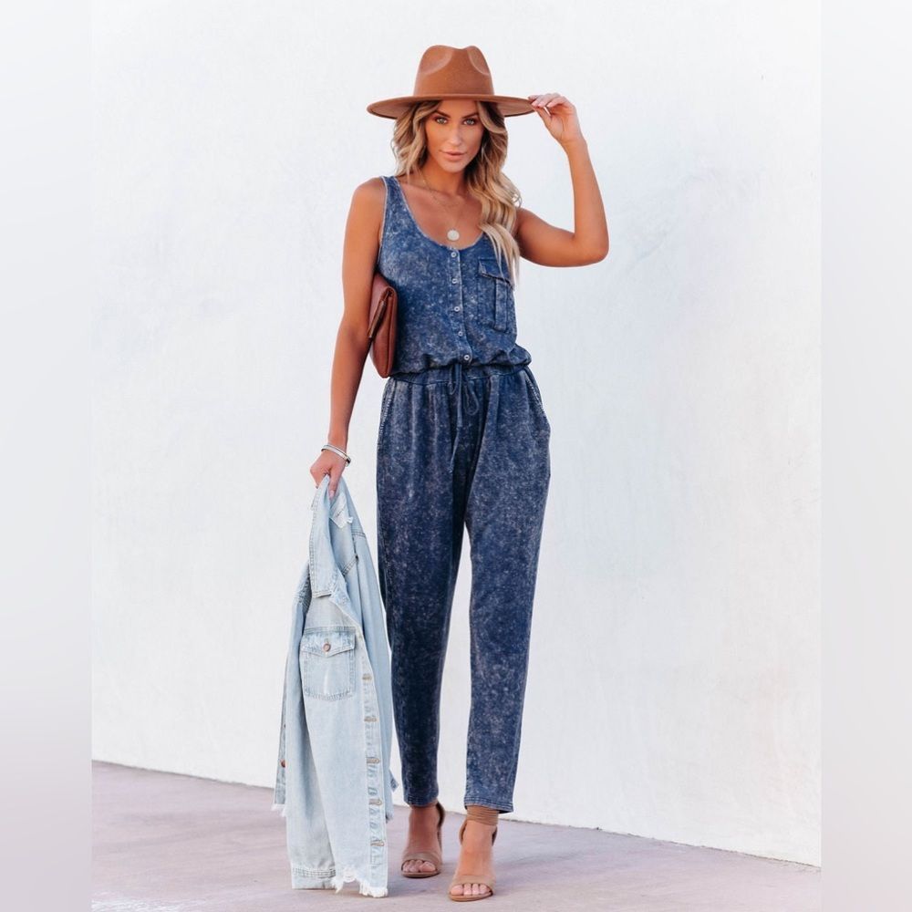 VICI - DANICA POCKETED WASHED KNIT JUMPSUIT